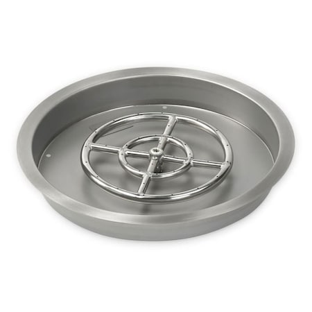 19 Stainless Steel Round Drop-In Pan With 12 Ring Burner